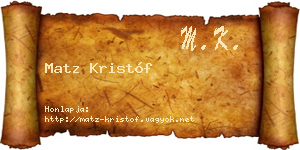 Matz Kristóf névjegykártya